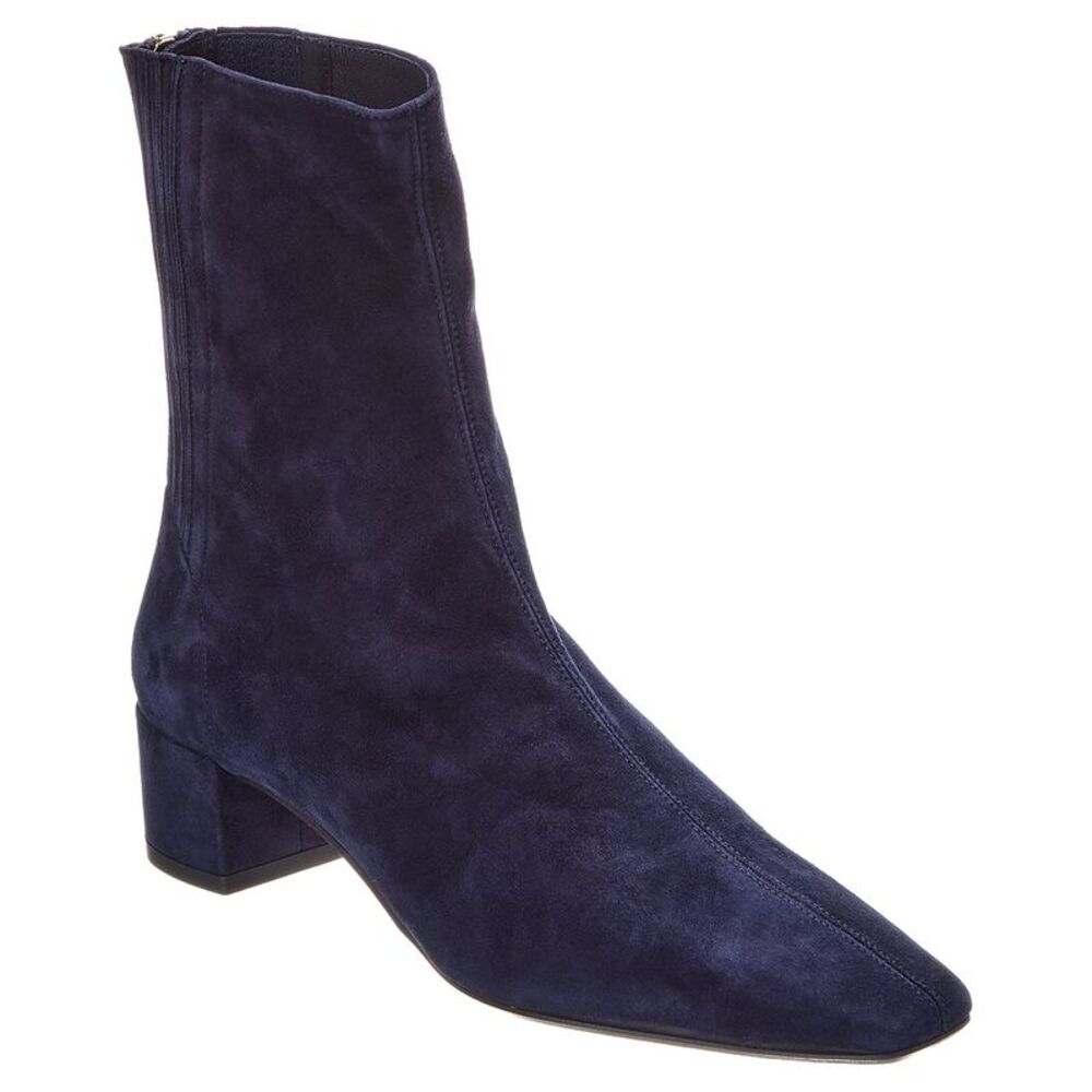 Aquazzura Saint Honore 35 Suede Bootie, Blue